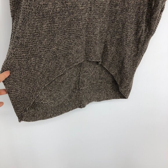 Eileen Fisher Brown Linen Knit Short Dolman Sleeve Top Sweater Relaxed  fit L - Picture 3 of 13